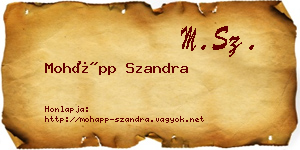 Mohápp Szandra névjegykártya